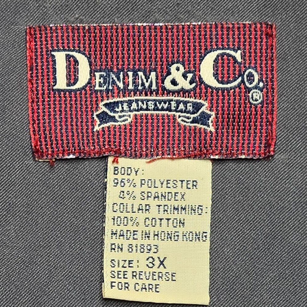 Vintage Denim and Co Jacket Women Plus 3X Gray Full Zip Coat Stretch 58 in Chest - Picture 12 of 13